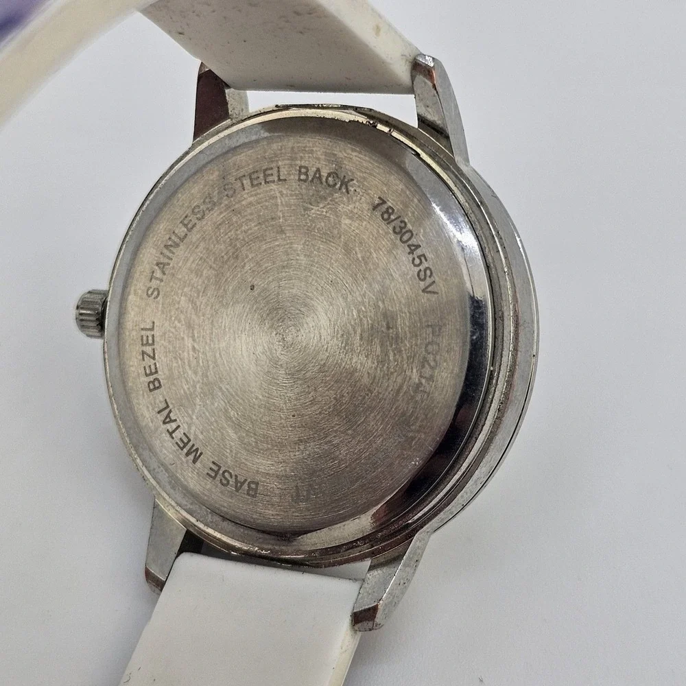 Women's Watch 35MM Gray Dial Floral Plastic Band‎ Straps New Battery